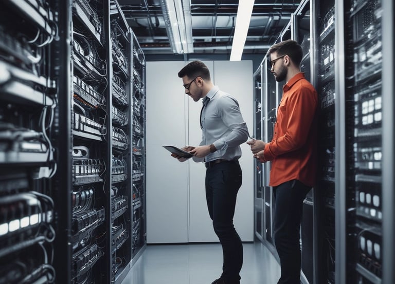 A confident consultant discussing strategy with a client in a modern office.