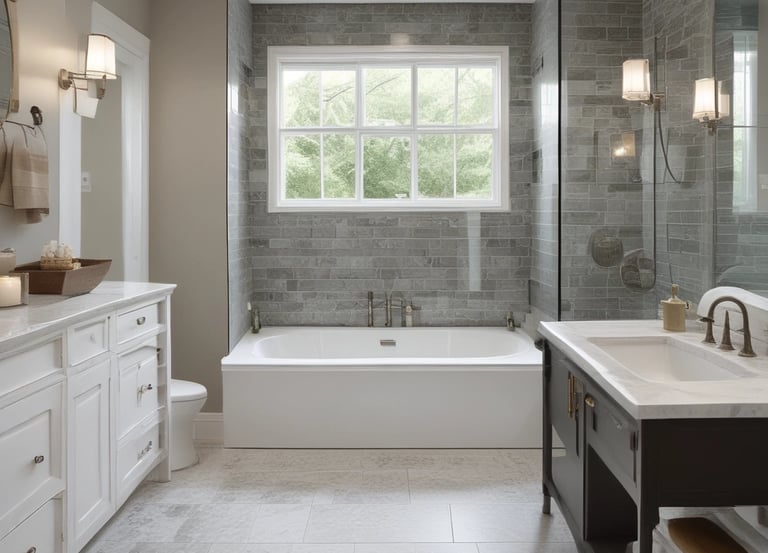 A skilled handyman painting a bright living room wall with care.