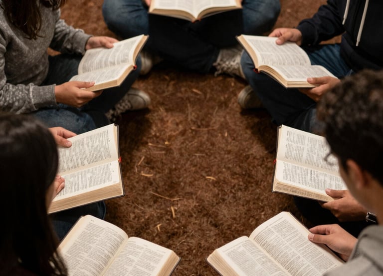 A warm gathering of church members engaged in a joyful community service activity outdoors.