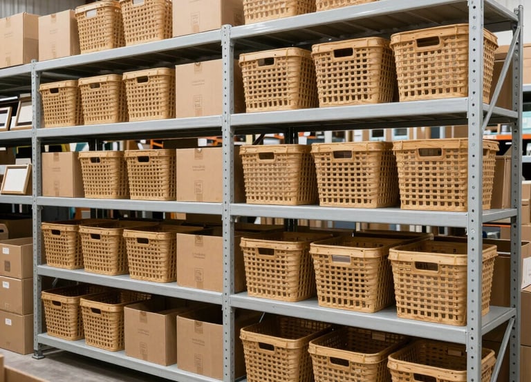 Professional movers loading wooden dressers and white furniture into a moving truck for transport.