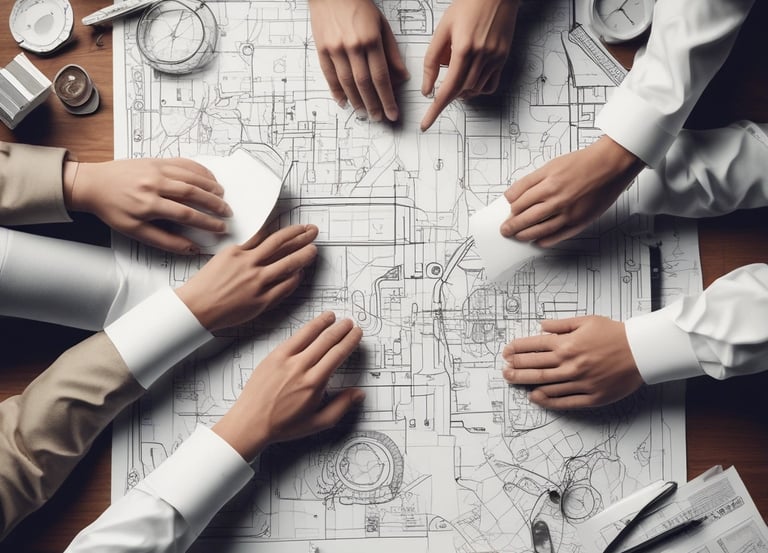 A professional consultant discussing workplace safety measures with a team in an industrial setting.