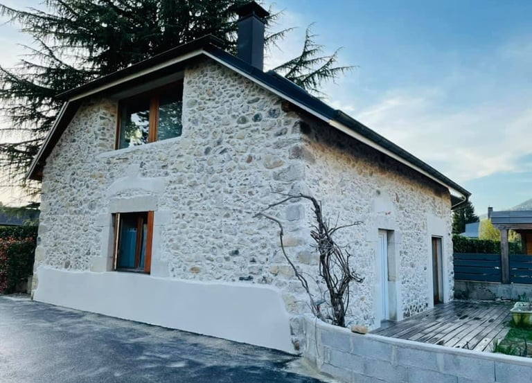 a house with a tree in the background