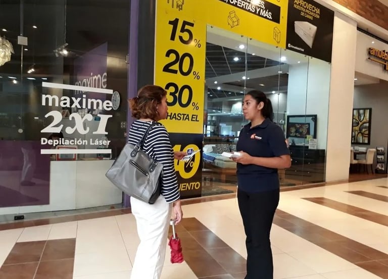 volanteo en guatemala, volanteo peatonal en centros comerciales