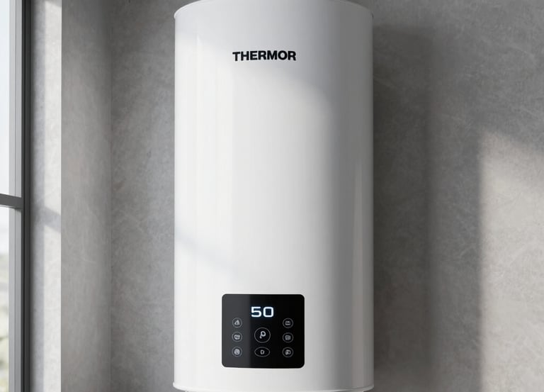 A skilled plumber repairing a water heater in a cozy Toulouse home.