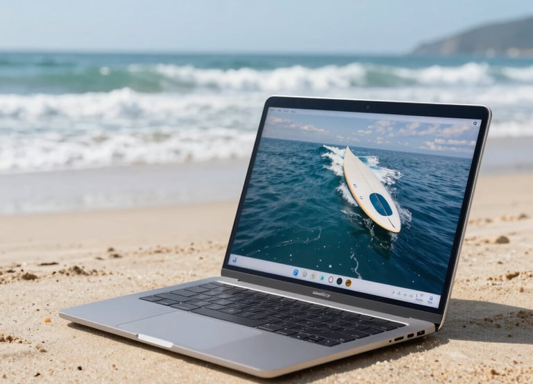 A sleek workspace with multiple screens displaying code and data analytics.