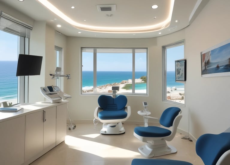 Luxurious spa and dental treatment room inside a hotel suite.