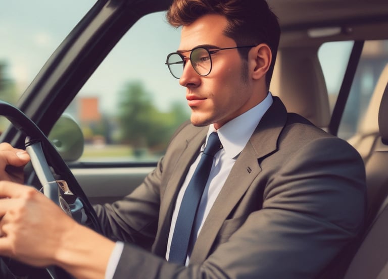 A friendly notary signing documents inside a client's cozy living room.