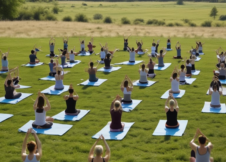 A diverse group engaged in a lively workshop, sharing ideas and learning together.