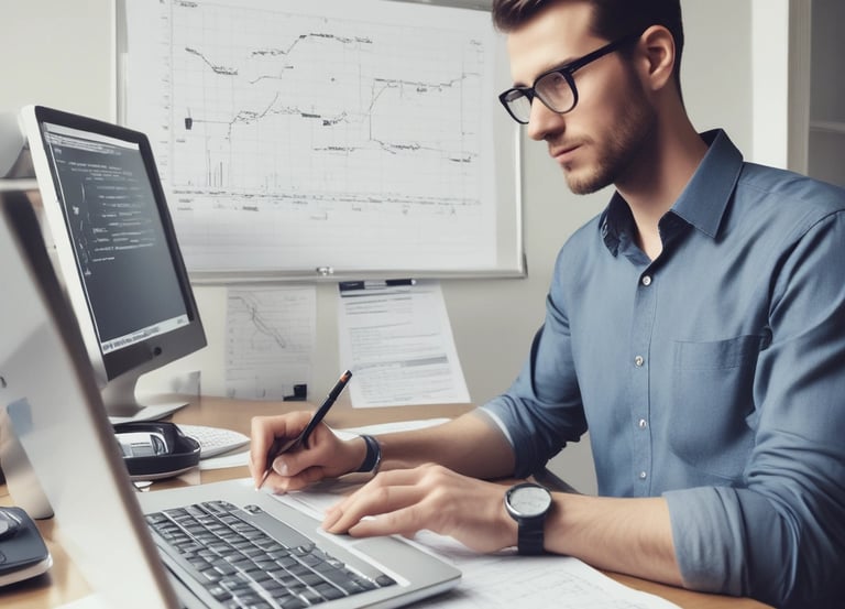 A modern, clean layout showing four professional service cards in soft blue and light gray tones.