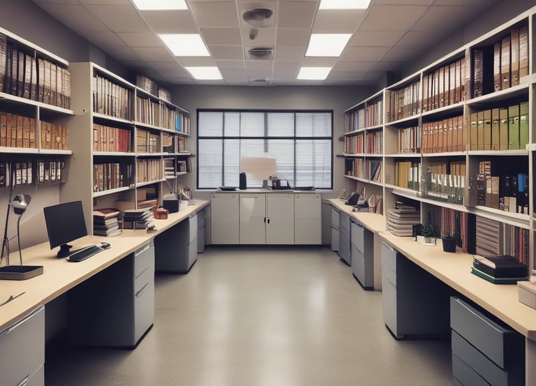 A friendly accountant discussing paperwork with a small business owner in a modern office.