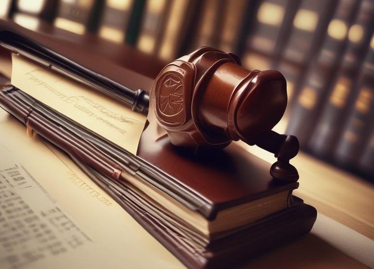 A professional lawyer consulting with a client in a modern office setting.