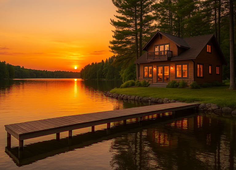 cabin on a lake in northwest Wisconsin
