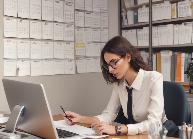 A vibrant workspace with a diverse team collaborating around a table filled with notebooks and coffee cups.