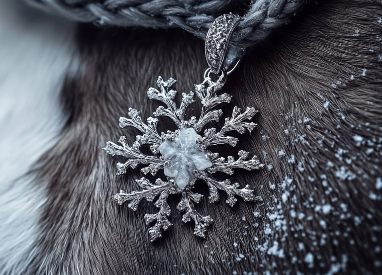 Médaillon pour chien incrusté de quartz neige