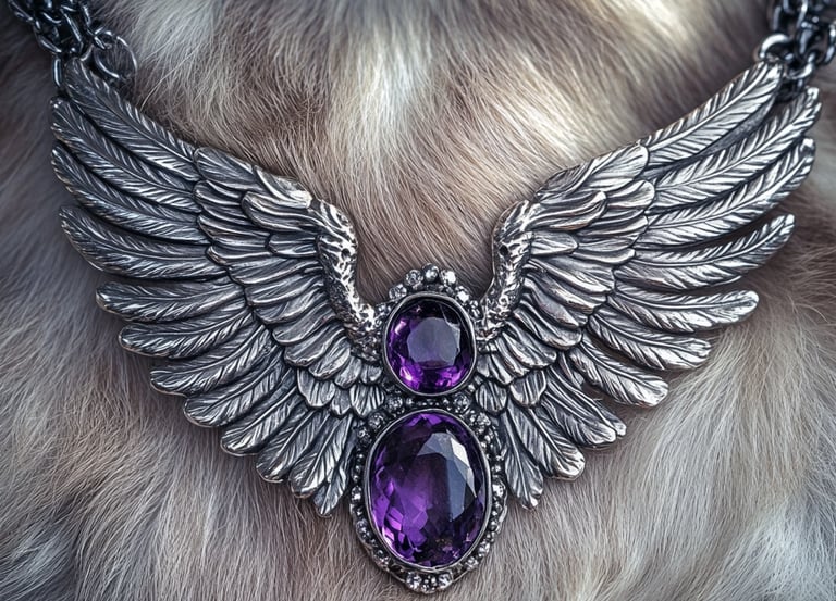 Médaillon améthyste pour chien