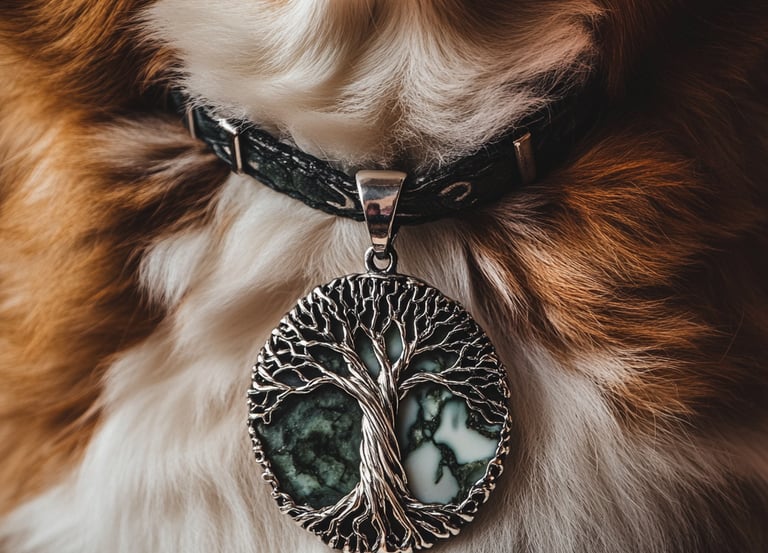 Médaille pour chien agate arbre