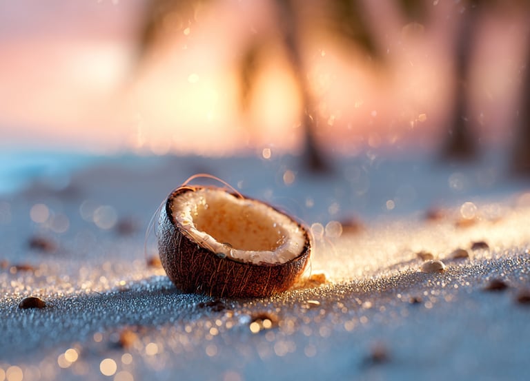 Noix de coco sur la plage