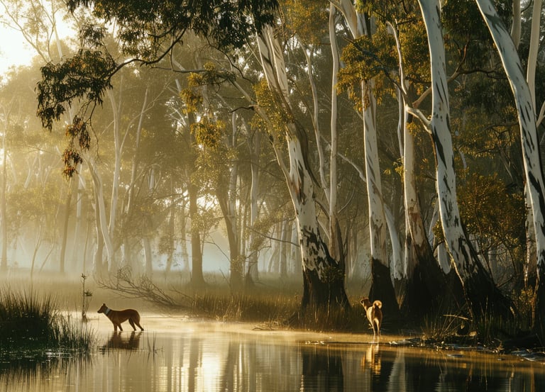 Kelpie australien près de tea tree