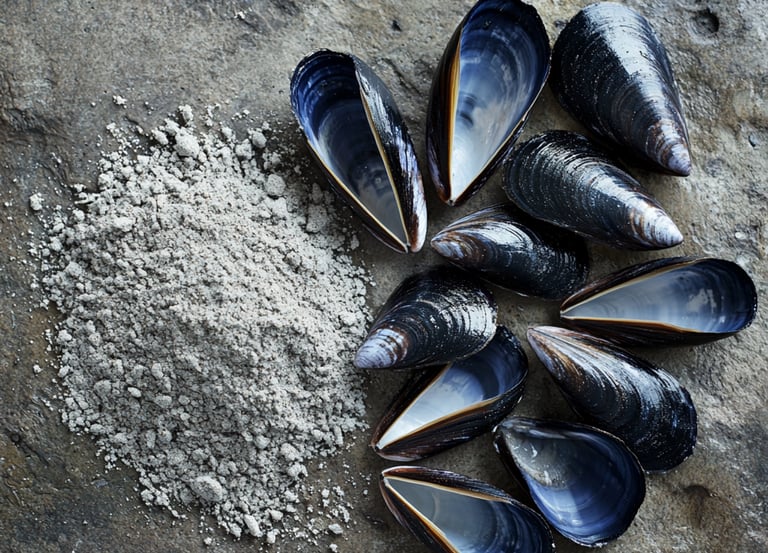 Coquille de moule en poudre