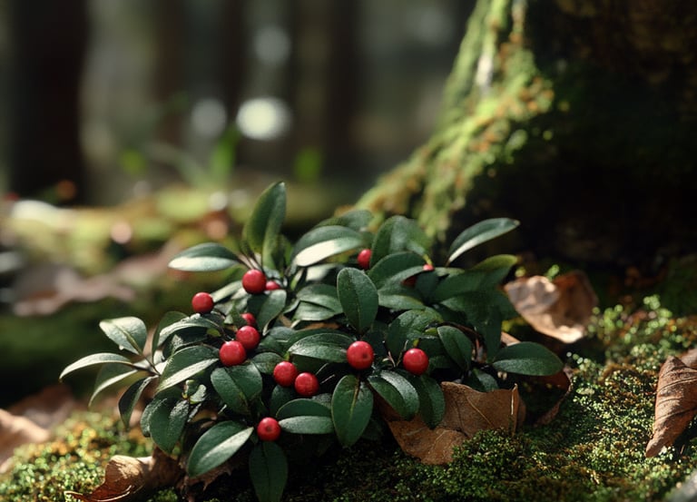 Gaulthérie couchée dans les bois