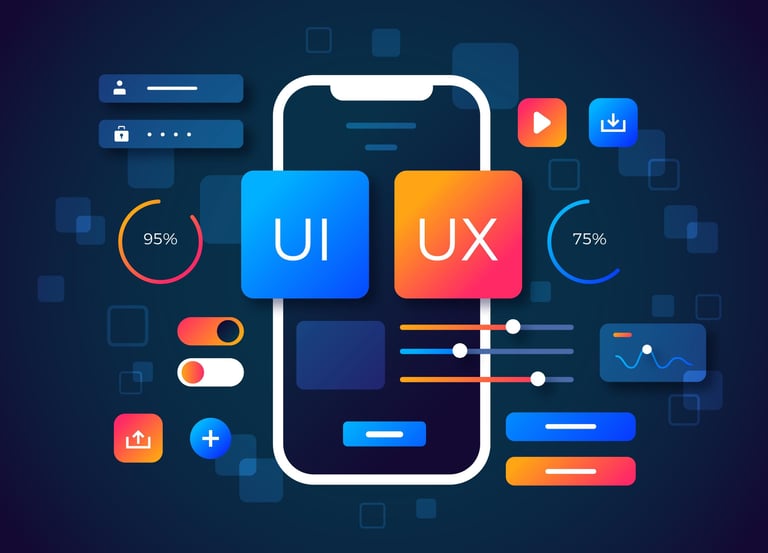 a phone with the word ux ui on