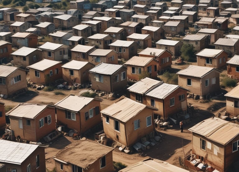 worm's-eye view of buildings painting