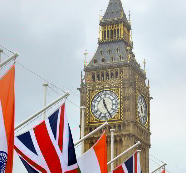 Indian Flag and British Flag