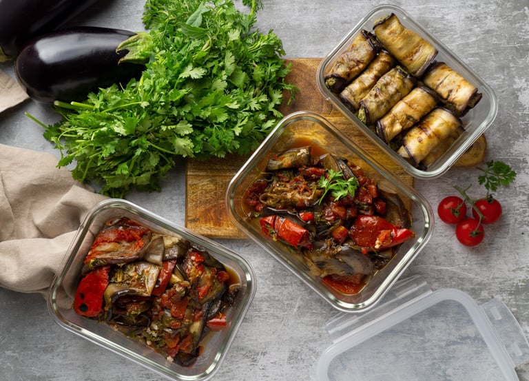 a variety of food items including vegetables and vegetables