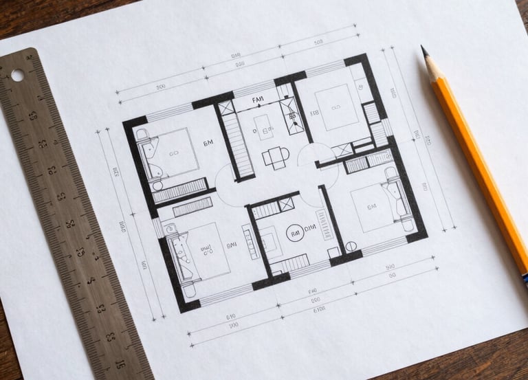 A professional reviewing real estate documents with charts and graphs on a wooden desk.
