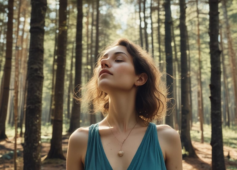 A serene space with soft lighting and natural elements for meditation and reflection.