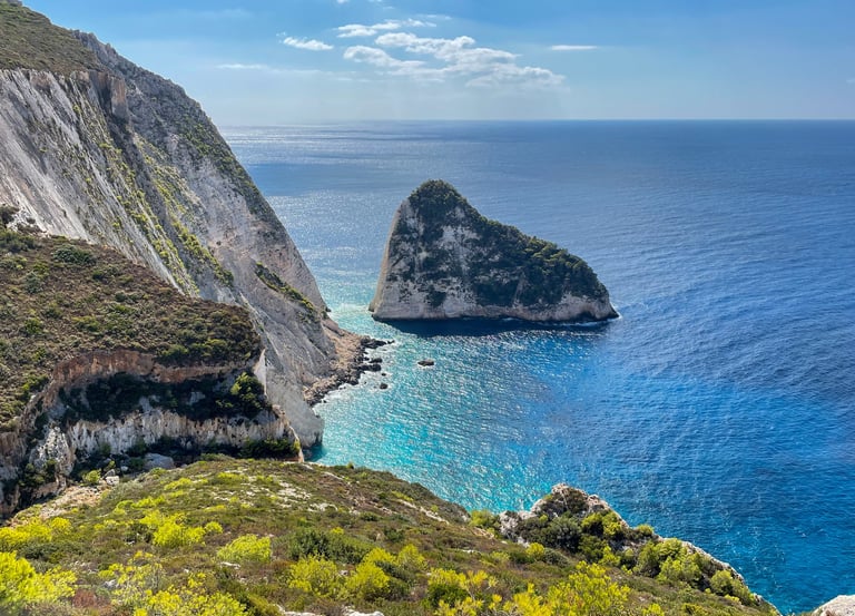 Rugged coastline views of Zakynthos