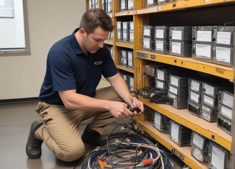 A modern security camera installation in a commercial setting.