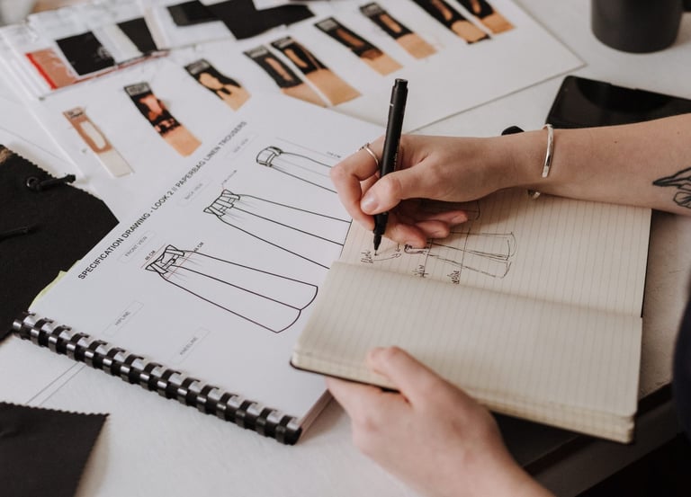 fashion-design-sketches-by-female-tattooed-businesswoman