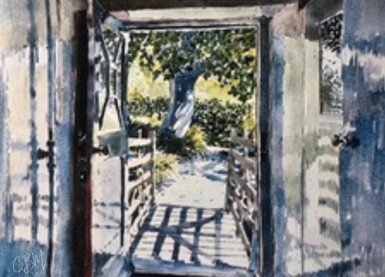 CBM Art Blue Gates Watercolour on paper