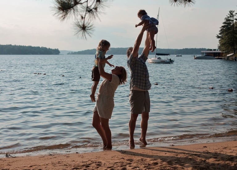 family photoshoot, beach, water, sand