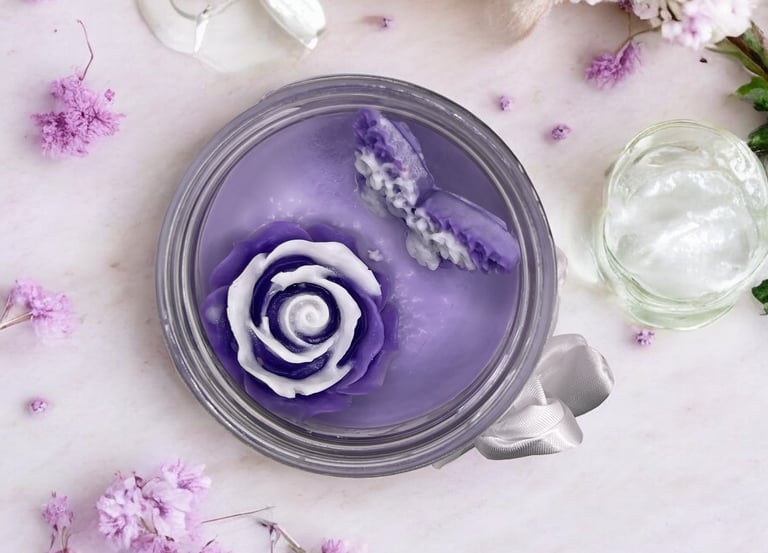 Hand poured Purple Lilac Scented Candle