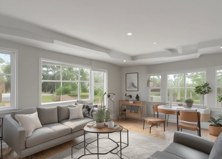 A modern renovated house showcasing a stylish interior.