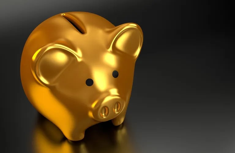 A golden piggy bank