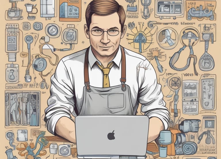 A diverse group of professionals collaborating on various home improvement projects.