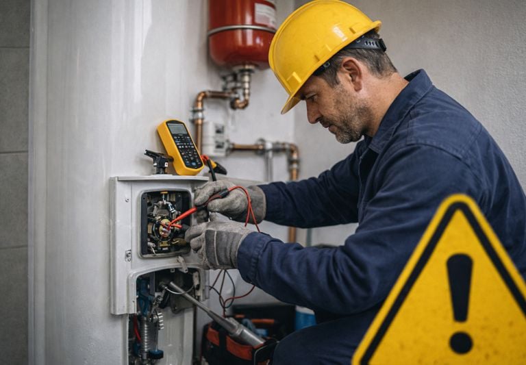 Plombier à Strasbourg réparant un chauffe-eau électrique lors d’une panne d’eau chaude