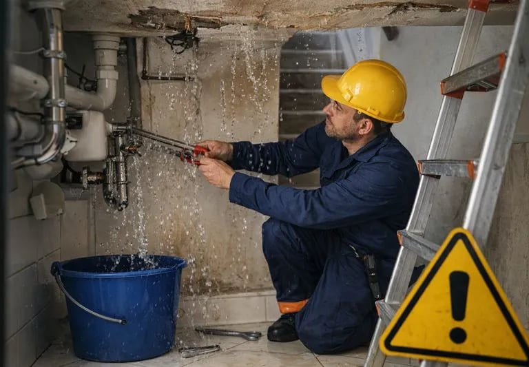 Plombier à Strasbourg reparant une fuite d'eau urgente
