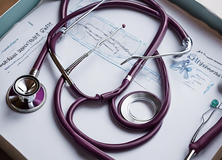black stethoscope with brown leather case