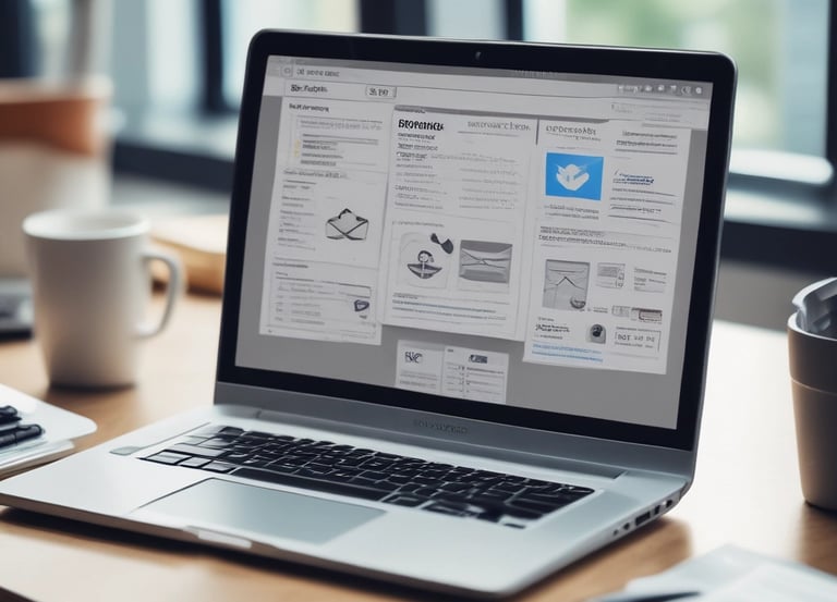 A warm, inviting office scene with a consultant chatting with clients over coffee.