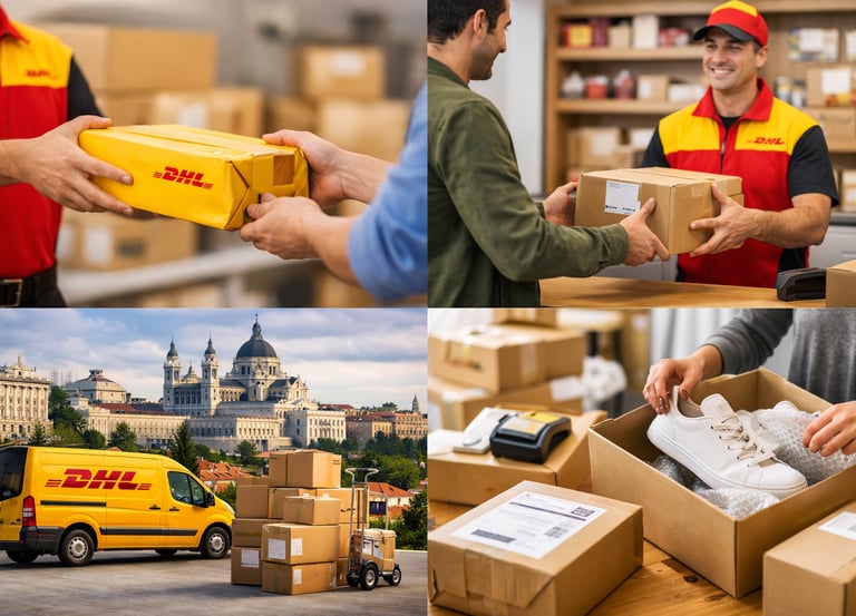 Servicios DHL en Madrid 28029 recogida de paquetes entrega envíos nacionales y devoluciones online 