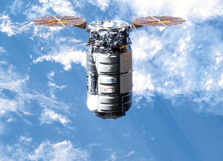 View of the Cygnus spacecraft in flight
