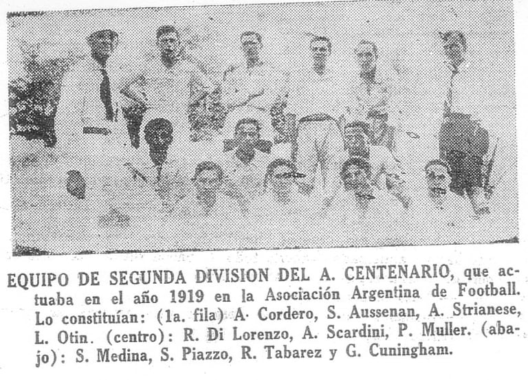 Formación del Club Atlético Temperley en 1919. F: M. Ventieri