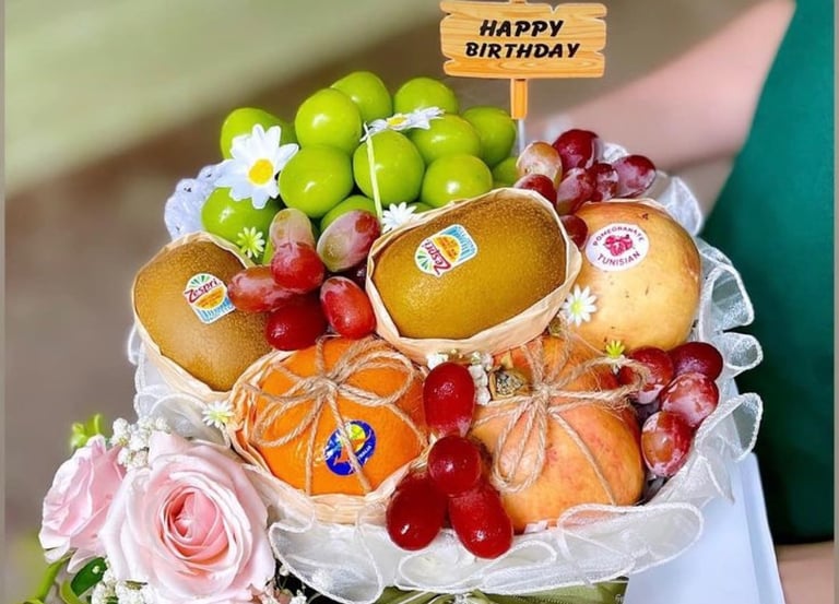 trái cây nhập khẩu giỏ hoa Thảo Nhi Flower tại thuận an và thủ dầu một