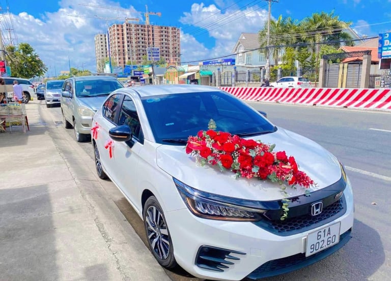 hoa xe rước dâu giỏ hoa Thảo Nhi Flower tại thuận an và thủ dầu một