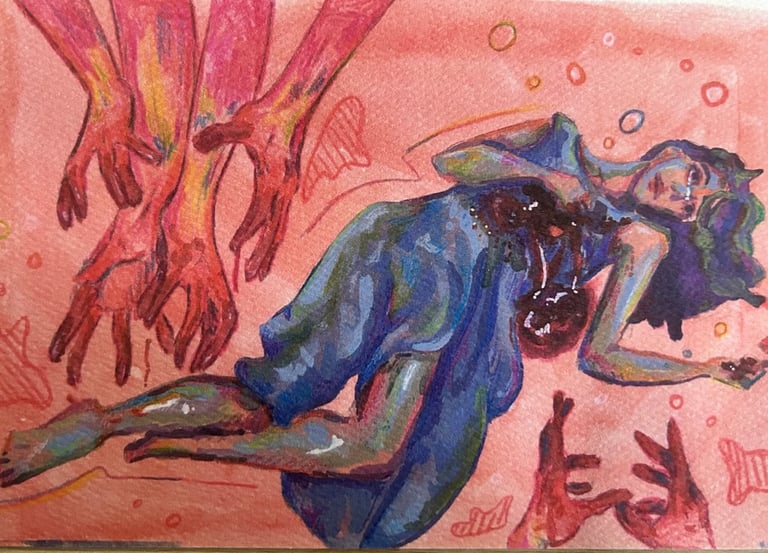 Original Takara Welter Gouache Painting on Paper titled, "Dido"
