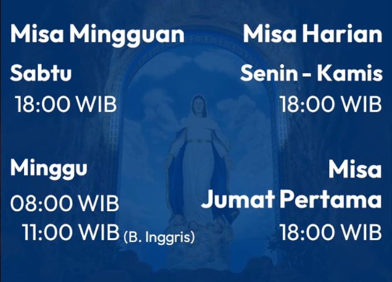 Jadwal Misa Gereja Kerahiman Ilahi, Tiban